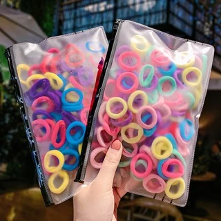 ยางรัดผมเด็ก 30 กว่าแบบ เส้นเล็ก ใหญ่ ยางสีดำ ยางสี พร้อมถุงซิป