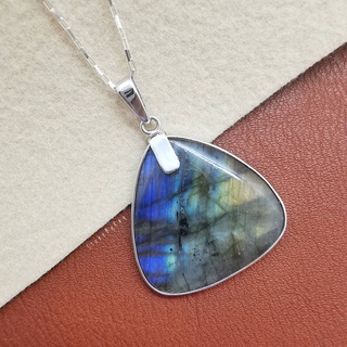 สร้อยคอเงินจี้หินลาบราโดไลท์ Labradorite