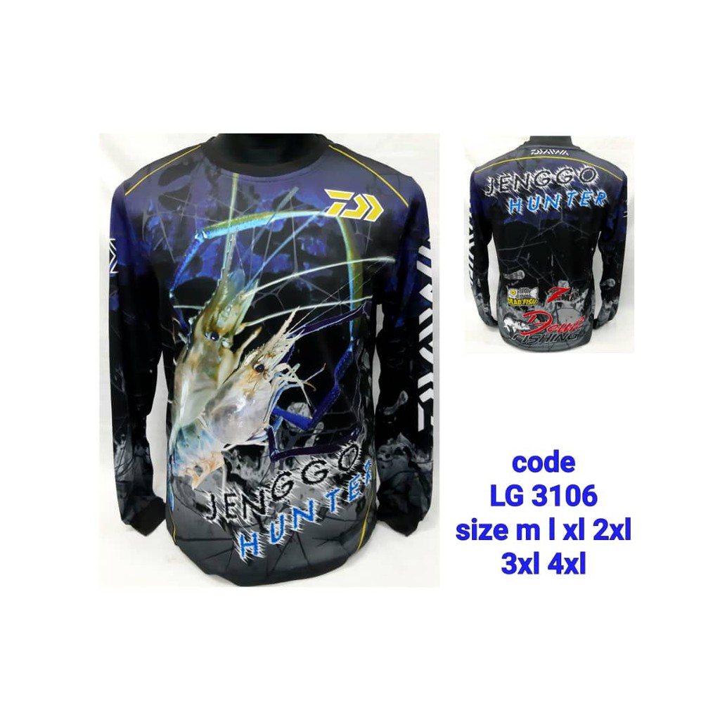 D4r6 LG3106 HUNTER Baju Memancing Microfibre Sublimtion Fishing Jersey เสื้อยืด