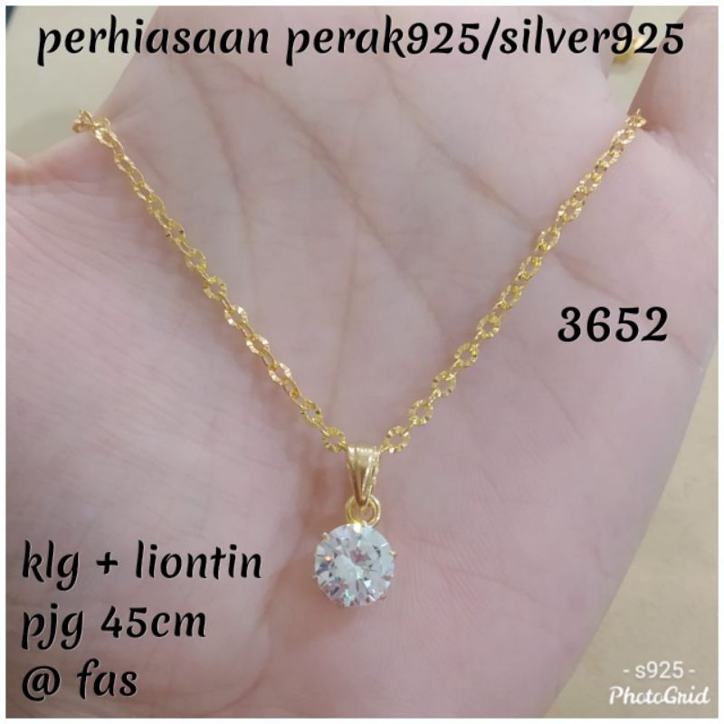 MATA WHITE EYE NECKLACE + PENDANT 3652 สีเหลือง 925 เงิน