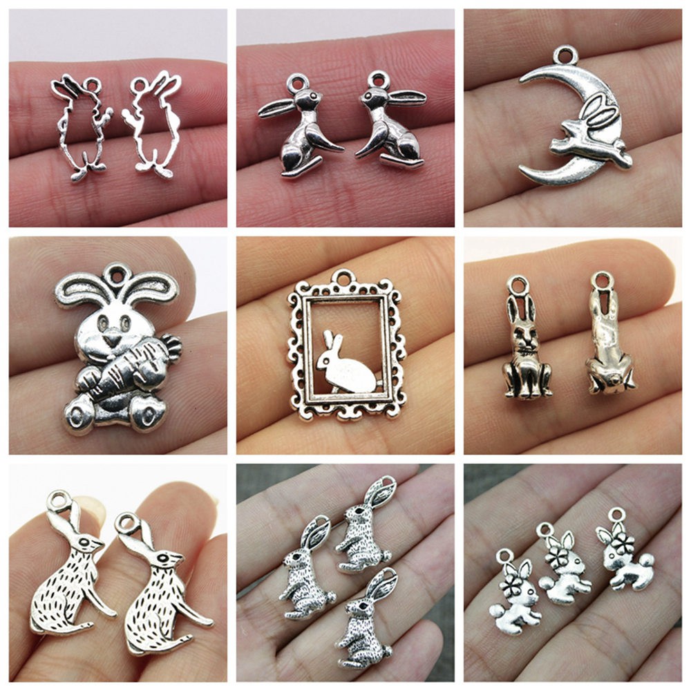 20 ชิ้น Bunny Charms Diy Giftjewelry ขายส่งจํานวนมาก