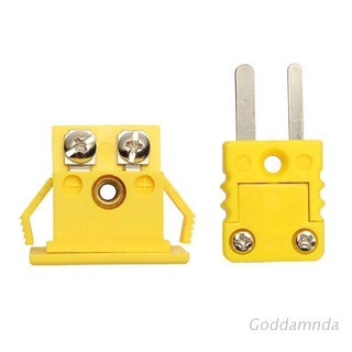 GODD  Yellow Thermocouple miniature Socket Shell Plug Adaptor Mini Thermometer Universal K-Type Panel Mount Miniature Connector plugs