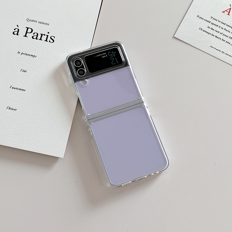 เคสพับออกแบบลิงค์โปร่งใส Samsung Galaxy Z Flip4 สําหรับฝาครอบป้องกันการกระแทกแบบแข็ง Flip 4
