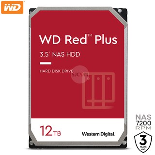 WD NAS RED PLUS 12 TB 7200rpm (ฮาร์ดดิสก์) 256MB, SATA-3, WD120EFBX HDD Harddisk รองรับ 7วัน 24 ชม. ประกัน Synnex 3 ปี