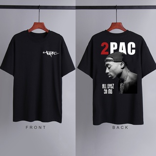 เสื้อคนอ้วนผญ - 2PAC Tupac แขนสั้นแฟชั่นสตรีทตัวละครย้อนยุคเสื้อผ้าสั้น 2PAC เสื้อยืดคอกลม