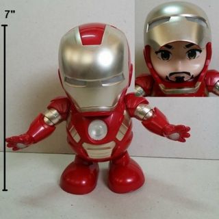 Dancing Ironman โมเดล เต้นได้ มีไฟ มีเสียง เปิดหน้ากากได้ ลาย อเวนเจอร์ Avengers Ironman ไอร่อนแมน ขนาดความสูง 7.5 นิ้ว