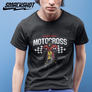 Smackshot เสื้อยืด คอกลม cotton 100% ลาย Motorcross ผ้านุ่ม ใส่แล้วไม่ย้วย คุณภาพส่งออก เสื้อวินเทจ พร้อมส่ง