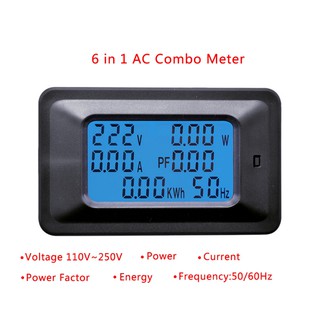 เครื่องวัดแรงดันไฟฟ้าโวลต์มิเตอร์แอมมิเตอร์ดิจิตอลจอแอลซีดี 20/100 a ac kwh
