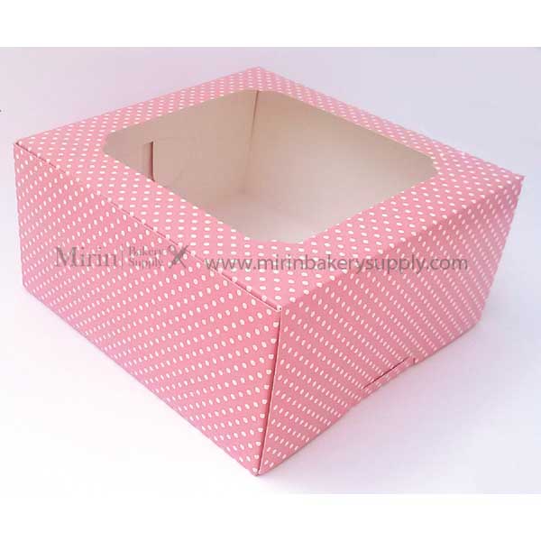 กล่องเค้ก 3 ปอนด์ PINK DOT 10 ใบ / แพค ราคา ถูกที่สุด ดีลบีเคเค