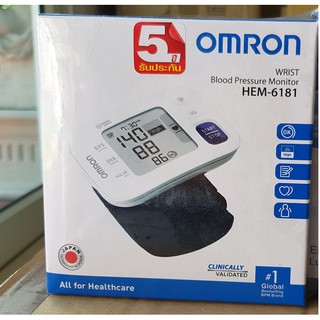 Omron เครื่องวัดความดัน ข้อมือ รุ่น HEM-6181 (รับประกันศูนย์ 5 ปี)