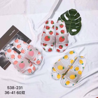 รองเท้าแตะ ลายผลไม้ Fruity สตรอ/พีช/สัปปะรด