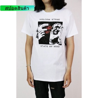 VOLCOM เสื้อยืดผู้ชาย แขนสั้น T-Shirt (VAF541805) WHITE S ผ้าฝ้ายแท้