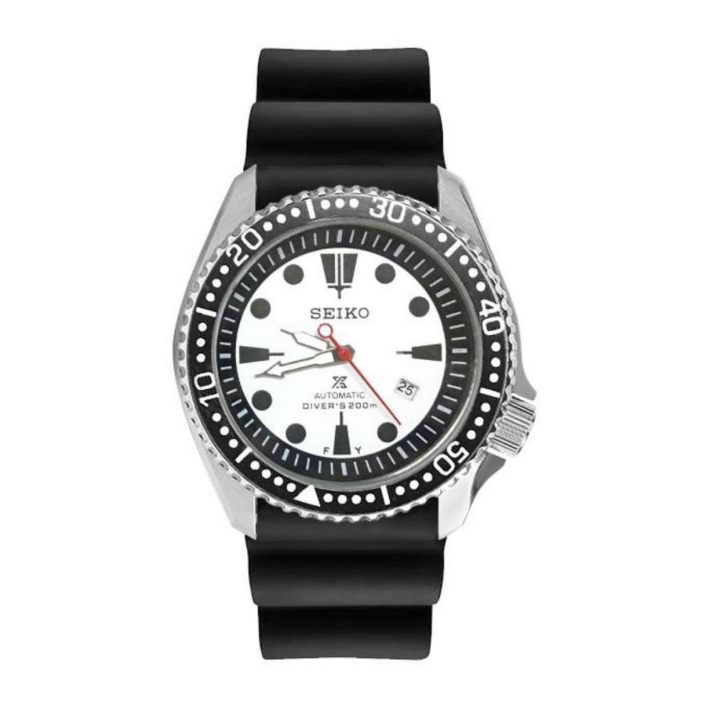 Seiko black automatic diver cheap men's watch