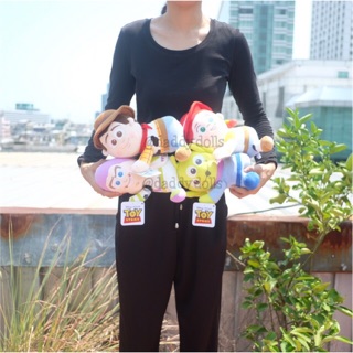 ตุ๊กตา Woody &amp; Jessie &amp; Buzz Lightyear &amp; Greenman Kawaii ตัวนุ่ม ท่านอนหมอบ หันข้าง Toy Story ทอยสตอรี่ 8นิ้ว