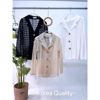 เสื้อลูกไม้คอปก LONG SLEEVE LACE SHIRTS