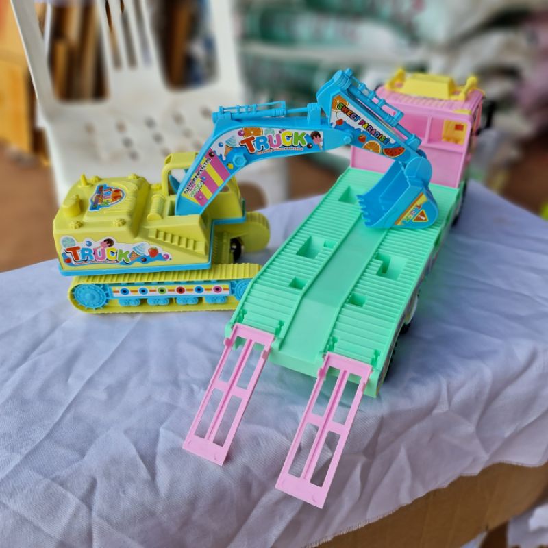 รถบรรทุกก่อสร้าง ของเล่นรถบรรทุกทหาร ของเล่นรถบรรทุก รถแมคโคร คละแบบ คละสี - รูปที่ 6