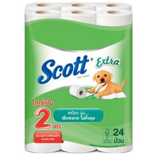 ✨ขายดี✨ สก็อตต์ เอ็กซ์ตร้า ยาว2เท่า กระดาษชำระ แพ็คละ24ม้วน กระดาษทิชชู่Scott Extra Tissue จัดส่งเร็ว🚛💨