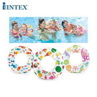 INTEX ห่วงยางเป่าลม ห่วงยาง ห่วงยางว่ายน้ำ Lively Print Swim Ring