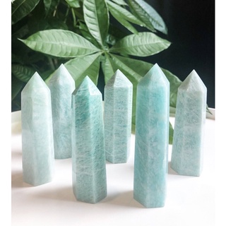 Natural Amazonite Obelisk,อมาโซไนท์ โอเบลิสก์Crystal Obelisk,Quartz Crystal Wand Piont,Amazonite Tower,Crystal Heal