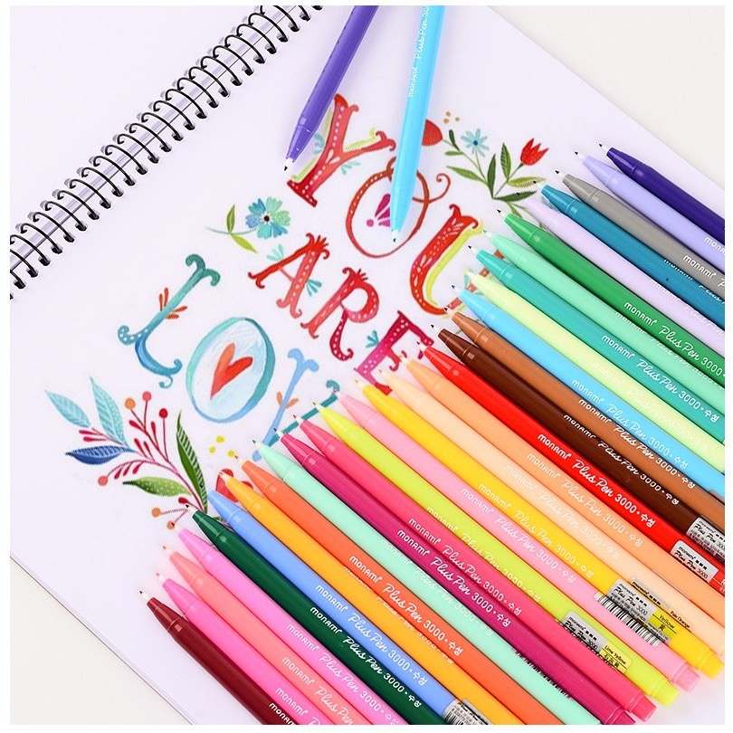 Monami plus pen 3000 set 6  I ปากกาสีน้ำ ชุด 6 ด้าม