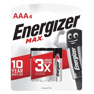 ถูกที่สุด✅  เอเนอไจเซอร์ แม็กซ์ ถ่าน ขนาด AAA แพ็ค 4 ก้อน ENERGIZER Max Alkaline Batteries AAA Pack 4