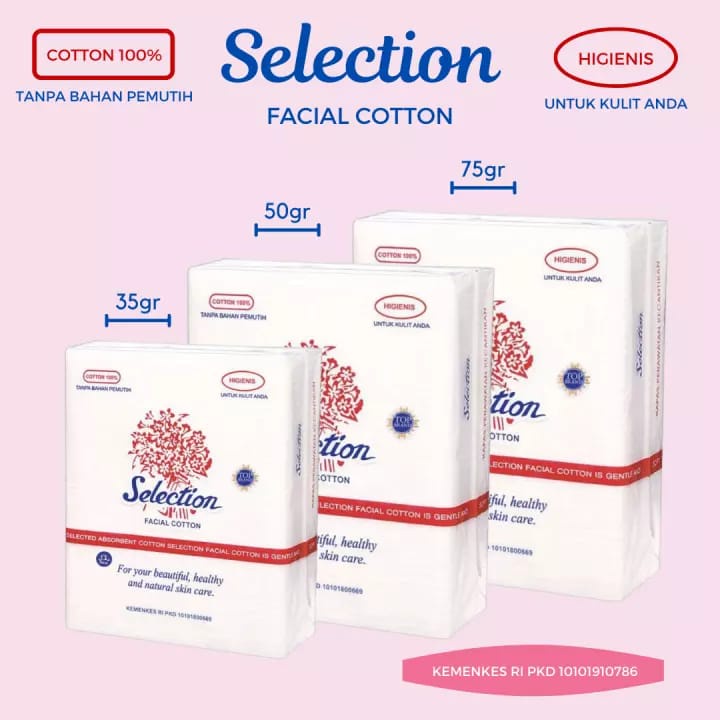 Selection Facial Cotton 35gr - 50gr / Section Beauty Cotton