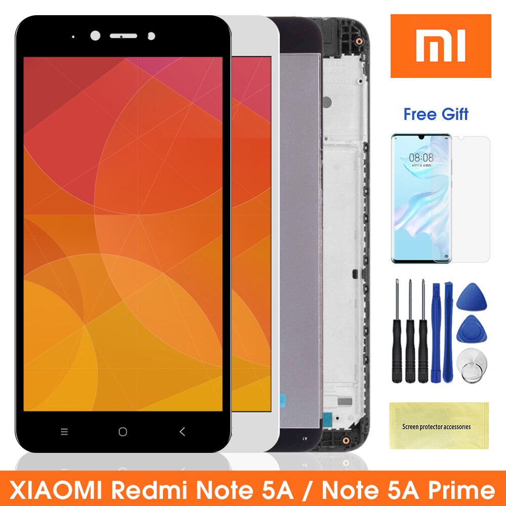 5.5" LCD สําหรับ XIAOMI Redmi หมายเหตุ 5A จอแสดงผล LCD Touch Screen Digitizer Assesmbly สําหรับ Redm