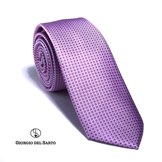 Giorgio Del Sarto Necktie Size Slim Pink with Fabric Texture เนคไทสีน้ำเงินชมพูมีเท็กเจอร์