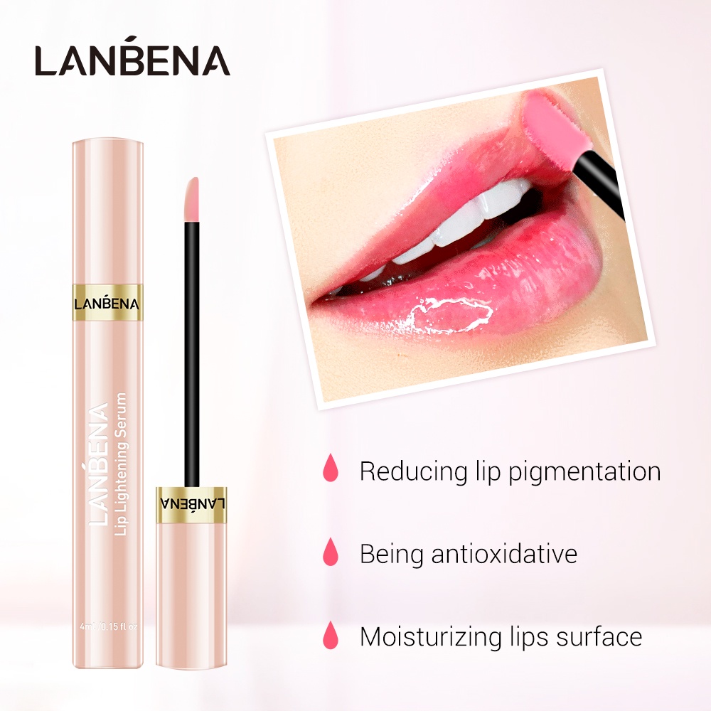 LANBENA LIP LIGHTENING SERUM ลิปสติกเชอร์รี่ครีมครีมลบเมลานินสีชมพูยาวนานเครื่องสำอางแต่งหน้าความงาม