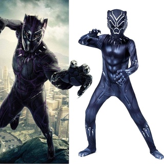 ชุดจั๊มสูทคอสเพลย์ Movie Black Panther Superhero Zentai สําหรับผู้ใหญ่และเด็ก