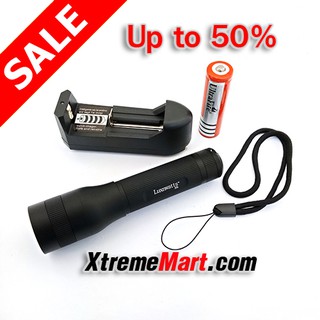 ชุดเซตไฟฉายซูม Luxnwatts Z01 Zoom Flashlight XPL LED Tactical Flashlight 800LM 5Mode พร้อมแบตเตอรี่และเครื่องชาร์จ