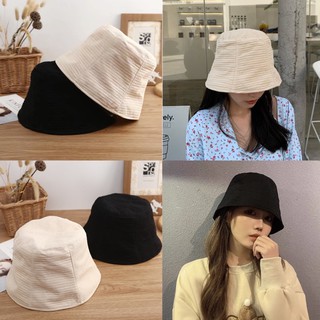 ราคา(ZA) หมวกบักเก็ต หมวกปีกแคบ ทรงวินเทจ Bucket hat