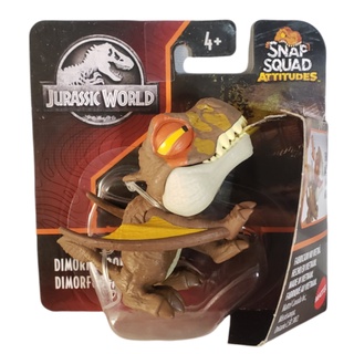 Mattel Jurassic World Snap Squad Attitudes Dimorphodon (GYN43) ของเล่นแอ็กชั่นฟิกเกอร์ไดโนเสาร์ ไดมอร์โฟดอน สีน้ำตาล