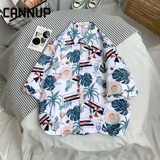 CANNUP พร้อมส่งทันที  เสื้อลายดอก เสื้อฮาวายชาย ใส่ได้ทั้งชาย-หญิง FS159738