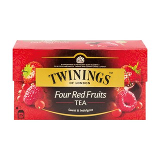 ชาอังกฤษ 2 กรัม (กล่อง25ซอง) ทไวนิงส์ Four Red Fruits English tea 2 grams (box 25 sachets) Twinings Four Red Fruits