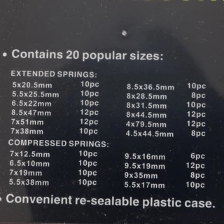 สปริง สปริงดัน สปริงกด อะไหล่ ชุดสปริง จำนวน 200 ชิ้น พร้อมกล่องพลาสติก Spring Assortment 200PCS with tool box