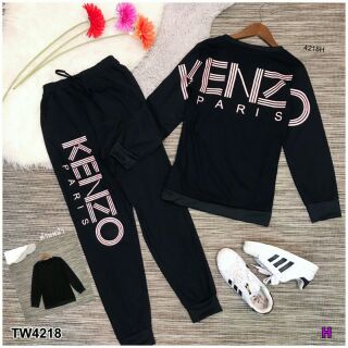 Set  เสื้อคอวีสกรีนด้านหลัง+กางเกงพิมพ์ลายคม