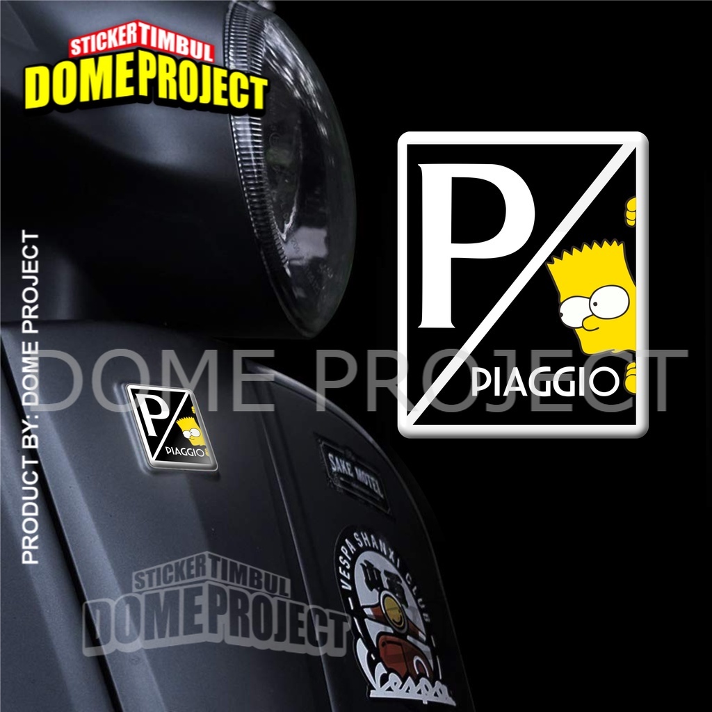 Hitam VESPA PIAGGIO BART SIMPSON Tie EMBLEM สติกเกอร์เรซิน สีดํา ยืดหยุ่น อุปกรณ์เสริม สําหรับติดตกแต่งรถจักรยานยนต์ BODY VESPA