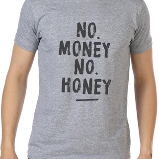 Parallax | เสื้อยืด no money no honey สีเทา (top dye grey)