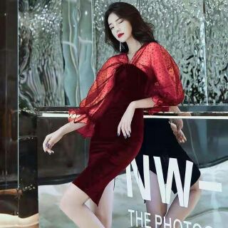 เดรสออกงานลุคสวยหรูสไตล์เกาหลีค่ะ ด้านบน