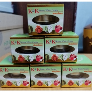 K&amp;K​ Beauty​ White Cream​ ครีมหน้าขาวสมุนไพรรวม​ ขนาด12​ กรัม(6กล่อง)​