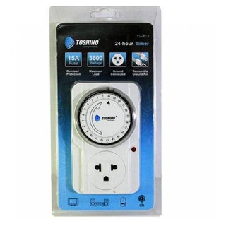 Toshino ตัวตั้งเวลา พร้อมระบบกันไฟกระชากTimer Toshino 24-hourรุ่นTS-MT3 (สีขาว)