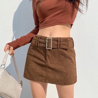 Women  Fashion Skirt  Slim Belt Mini Skirts  เดรส ชุดเดรสสั้น