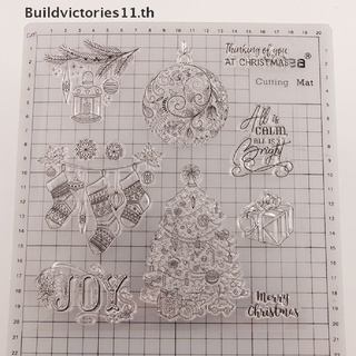 Buildvictories11 แสตมป์ยางซิลิโคนใส ลายคริสต์มาส สําหรับตกแต่งสมุดภาพ DIY