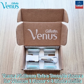 Gillette® Venus Platinum Extra Smooth Razors for Women 1 Razor + 4 Blade Refills ยิลเลตต์ วีนัส ชุดมีดโกน สำหรับผู้หญิง