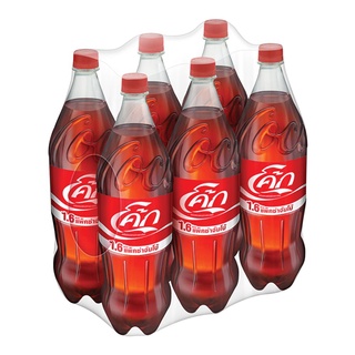 โปรโมชัน! โค้ก น้ำอัดลม ออริจินัล 1.6 ลิตร แพ็ค 6 ขวด Coke Soft Drink Original 1.6L x 6 Bottles