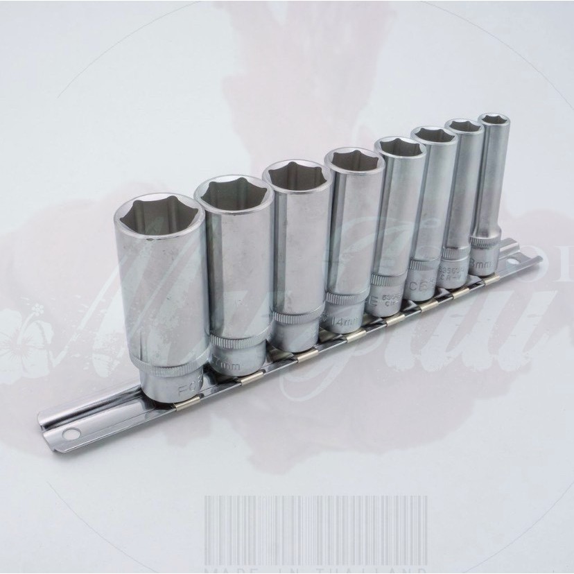 FORCE 3082 ชุดบล็อก ชุดบ็อกยาว6PT. 3/8" 8ชิ้น 8-19มม.