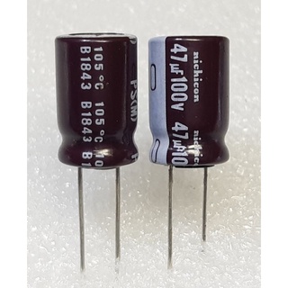 Nichicon PS 105° 47uf 100v capacitor ตัวเก็บประจุ คาปาซิเตอร์