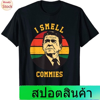 เสื้อยืดยอดนิยม Funny Ronald Reagan I Smell Commies Political Humor T-Shirt Popular T-shirts