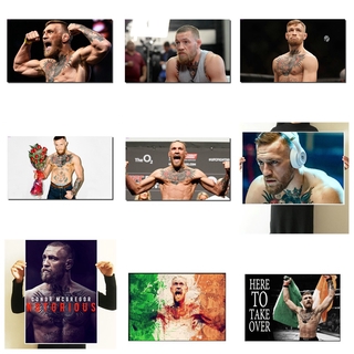 โปสเตอร์กระดาษคราฟท์ ลายนักมวย UFC Connor McGregor สไตล์เรโทร สําหรับตกแต่ง